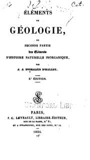 Tapa de Éléments de géologie, ou, Seconde partie des éléments d'histoire naturelle inorganique