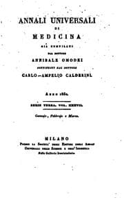 Tapa de Annali universali di medicina