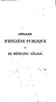 Tapa de Annales d'hygiène publique et de médecine légale