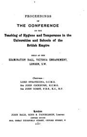 Tapa de Proceedings of the Conference on the Teaching of Hygiene and Temperance in the Universities and ...