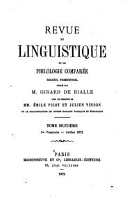 Tapa de Revue de linguistique et de philologie comparée