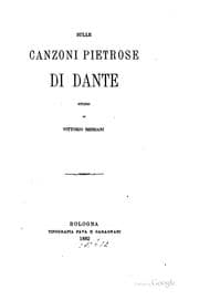 Tapa de Sulle canzoni pietrose di Dante: studio
