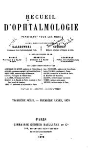 Tapa de Recueil d'ophtalmologie