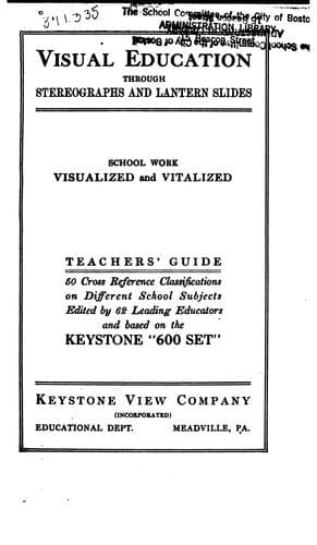 Tapa de Visual Education Through Stereographs and Lantern Slides: School Work Visualized and Vitalized