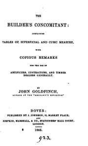 Tapa de The builders' concomitant, containing tables of superficial and cubic measure