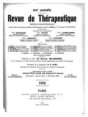 Tapa de Revue de thérapeutique médico-chirurgicale