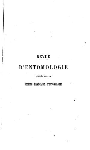 Tapa de Revue d'Entomologie