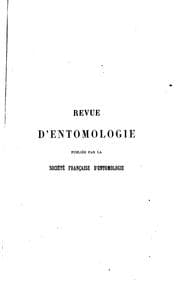 Tapa de Revue d'Entomologie