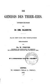 Tapa de Die Genesisi des Thier-eies...