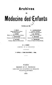 Tapa de Archives de médecine des enfants