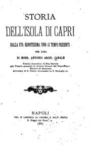 Tapa de Canale dell'isola di Capri dalla eta remotissima sino ai tempi presenti