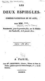 Tapa de Théatre du Vaudeville
