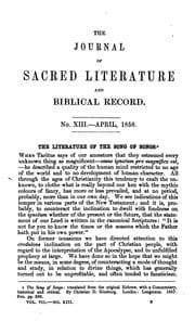 Tapa de The Journal of sacred literature, ed. by J. Kitto. [Continued as] The ...