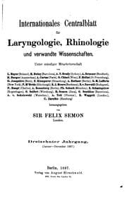 Tapa de Internationales Centralblatt für Laryngologie, Rhinologie und Verwandte Wissenschaften