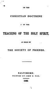Tapa de On the Christian Doctrine of the Teaching of the Holy Spirit as Held by the Society of Friends