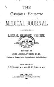 Tapa de The Georgia Eclectic Medical Journal