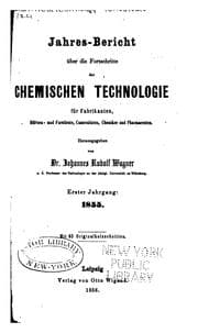 Tapa de Jahresbericht uber die Fortschritte der chemischen Technologie fur Fabrikanten Hutten und ...