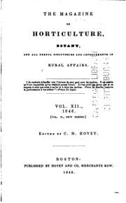 Tapa de Magazine of Horticulture, Botany, and All Useful Discoveries and ...