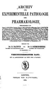 Tapa de Archiv fuer experimentelle pathologie und pharmakologie