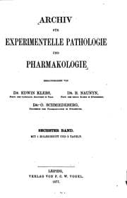 Tapa de Archiv fuer experimentelle pathologie und pharmakologie