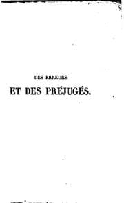 Tapa de Des erreurs et des préjugés populaires