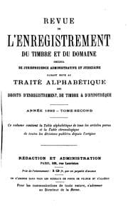 Tapa de Revue de l'enregistrement et des impôts