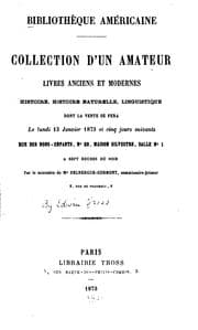 Tapa de Bibliothèque Américaine: Collection d'un amateur, livres anciens et modernes, histoire naturelle ...