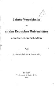 Tapa de Jahresverzeichnis der an den deutschen Universitäten erschienenen Schriften