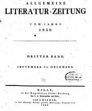 Tapa de Allgemeine Literatur-zeitung