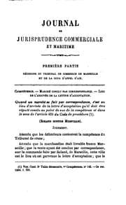Tapa de Journal de jurisprudence commerciale et maritime