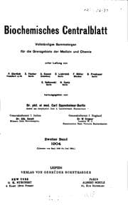 Tapa de Biochemisches Centralblatt
