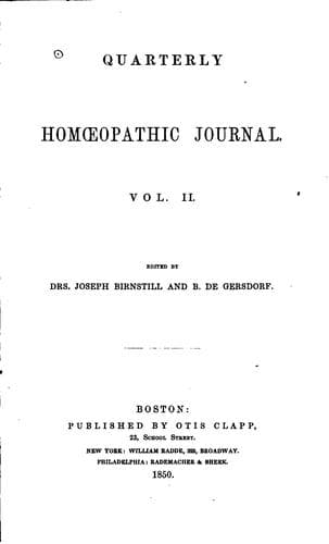 Tapa de Quarterly Homeopathic Journal