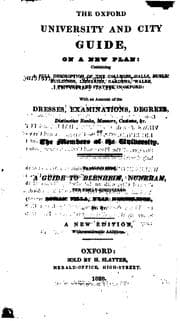 Tapa de The Oxford university and city guide. To which is added, a guide to Blenheim, Nuneham [&c ...