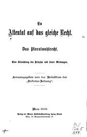 Tapa de Ein Attentat auf das gleiche Recht. Das Pluralwahlrecht: Eine Beleuchtung ...