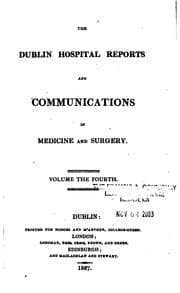 Tapa de Dublin Hospital. Reports and Communications in Medicine and Surgery, 1818-1830