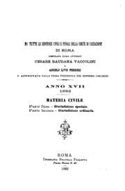 Tapa de La Corte suprema di Roma: raccolta periodica delle sentenze pronunciate ...