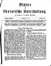 Tapa de Blätter für literarische Unterhaltung