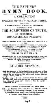 Tapa de The Baptists' hymn book [compiled] by J. Stenson