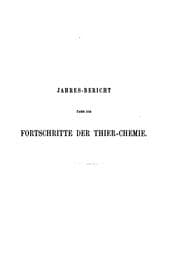 Tapa de Jahres-bericht über die Fortschritte der Thier-chemie oder der ...