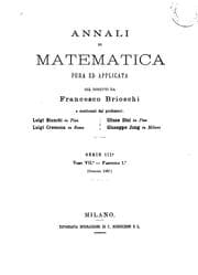 Tapa de Annali Di Matematica Pura Ed Applicata