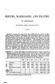 Tapa de Annual report relating to the registry and return of births, marriages, and deaths, in Michigan ...