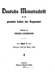Tapa de Deutsche Monatschrift für das gesamte Leben der Gegenwart...