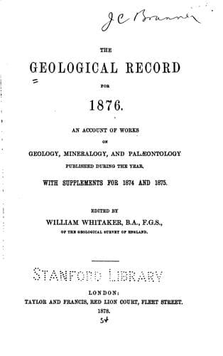 Tapa de The Geological Record