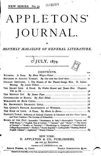 Tapa de Appletons' Journal