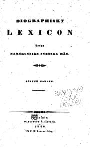 Tapa de Biographiskt Lexicon öfver namnkunnige Svenska Män