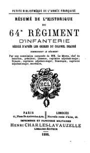 Tapa de Resume de l'historique du soixante-quatrieme regiment d'infanterie