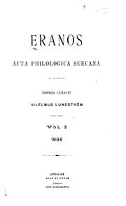 Tapa de Eranos: acta philologica suecana