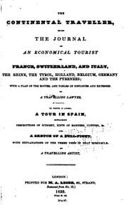Tapa de Continental Traveller: The Journal of an Economical Tourist to France, Switzerland & Italy ...