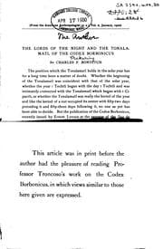 Tapa de The Lords of the Night and the Tonalamatl of the Codex Borbonicus