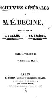Tapa de Archives générales de médecine
